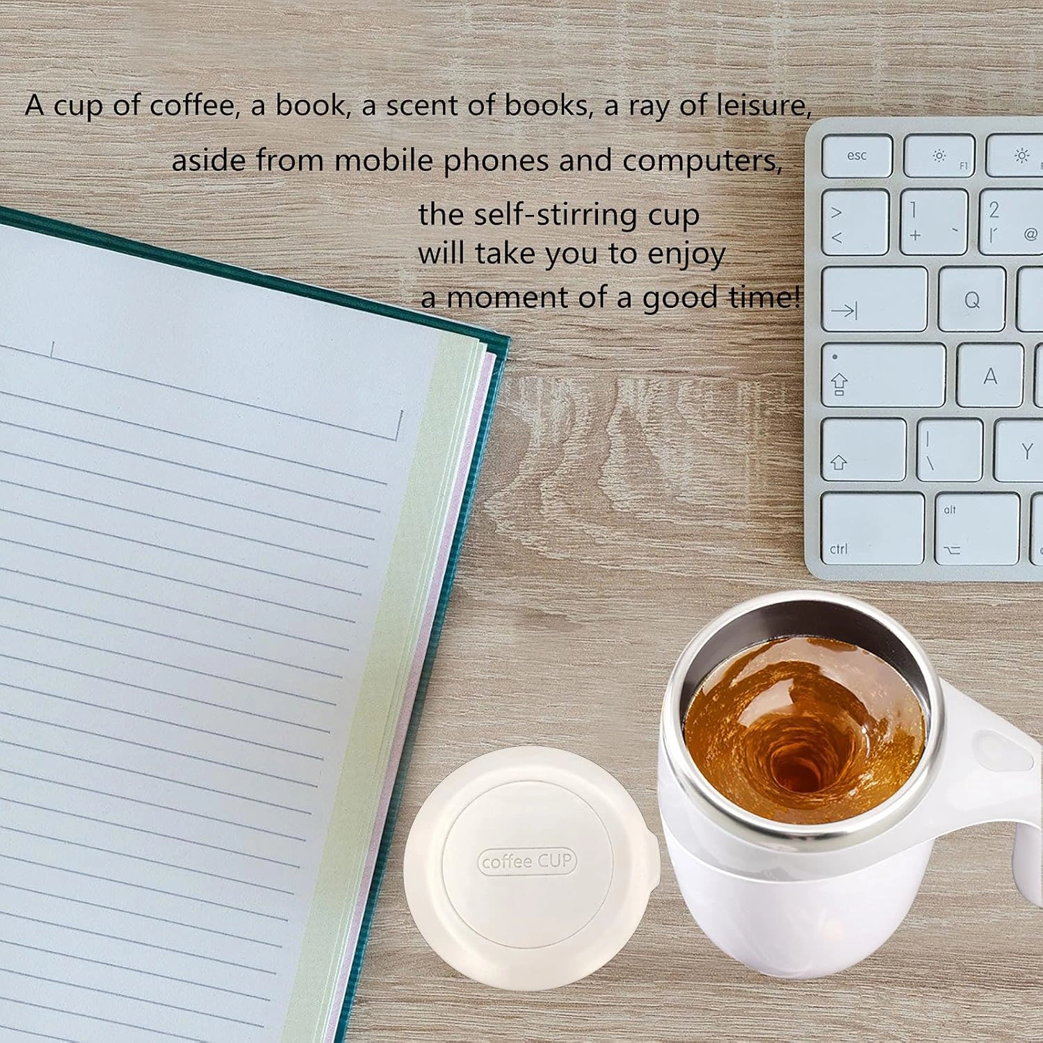 Automatic Magnetic Stirring Coffee Mug, Rotating Home Office Travel Mixing Cup，Funny Electric Stainless Steel Self Mixing Coffee Tumbler, Suitable for Coffee, Milk, Cocoa and Other Beverages……
