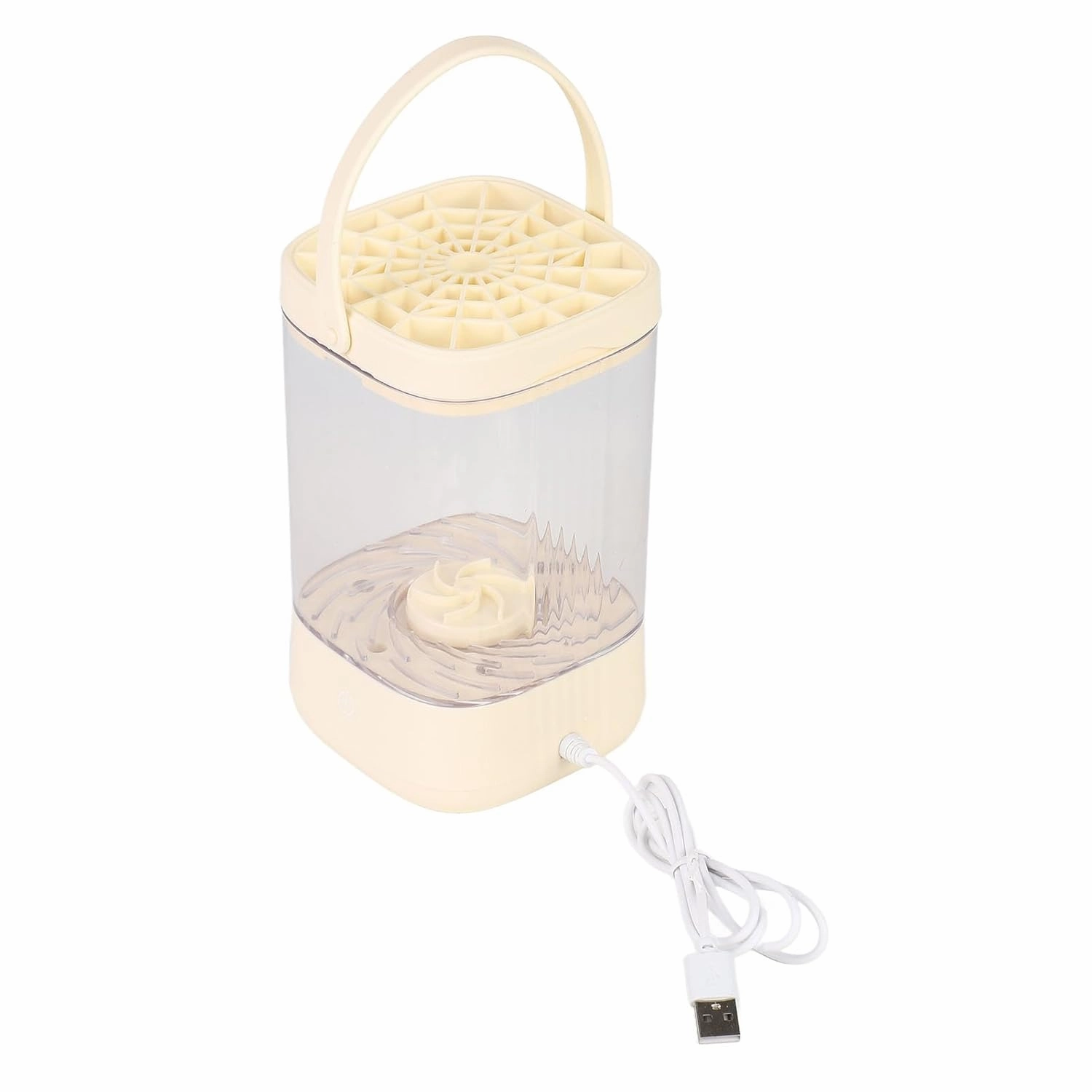Automatic Makeup Brush Cleaner, 2 Modes Electric Makeup Brush Cleaner Deep Cleaning for Beauty Salon (Beige)