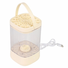 Automatic Makeup Brush Cleaner, 2 Modes Electric Makeup Brush Cleaner Deep Cleaning for Beauty Salon (Beige)