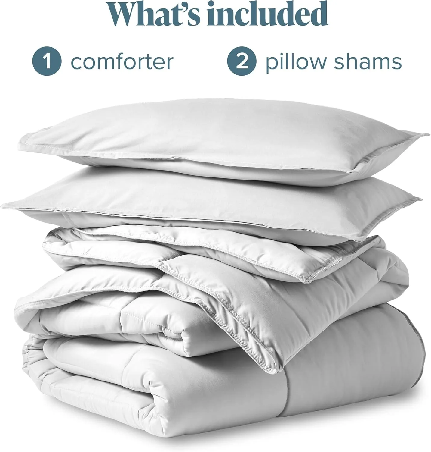 Bare Home Comforter Set - Queen Size - Ultra-Soft - Goose Down Alternative - Premium 1800 Series - All Season Warmth (Queen, Cloud Grey)