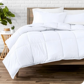Bare Home Comforter Set - Full Size - Ultra-Soft - Goose Down Alternative - Premium 1800 Series - All Season Warmth (Full, White)