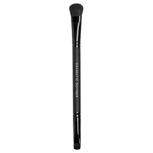 bareMinerals Dramatic Definer Eye Duo Brush, Flat Eyeshadow Brush to Build Color, Rounded Small Brush to Line   Define Eyes, Synthetic Fibers, Vegan