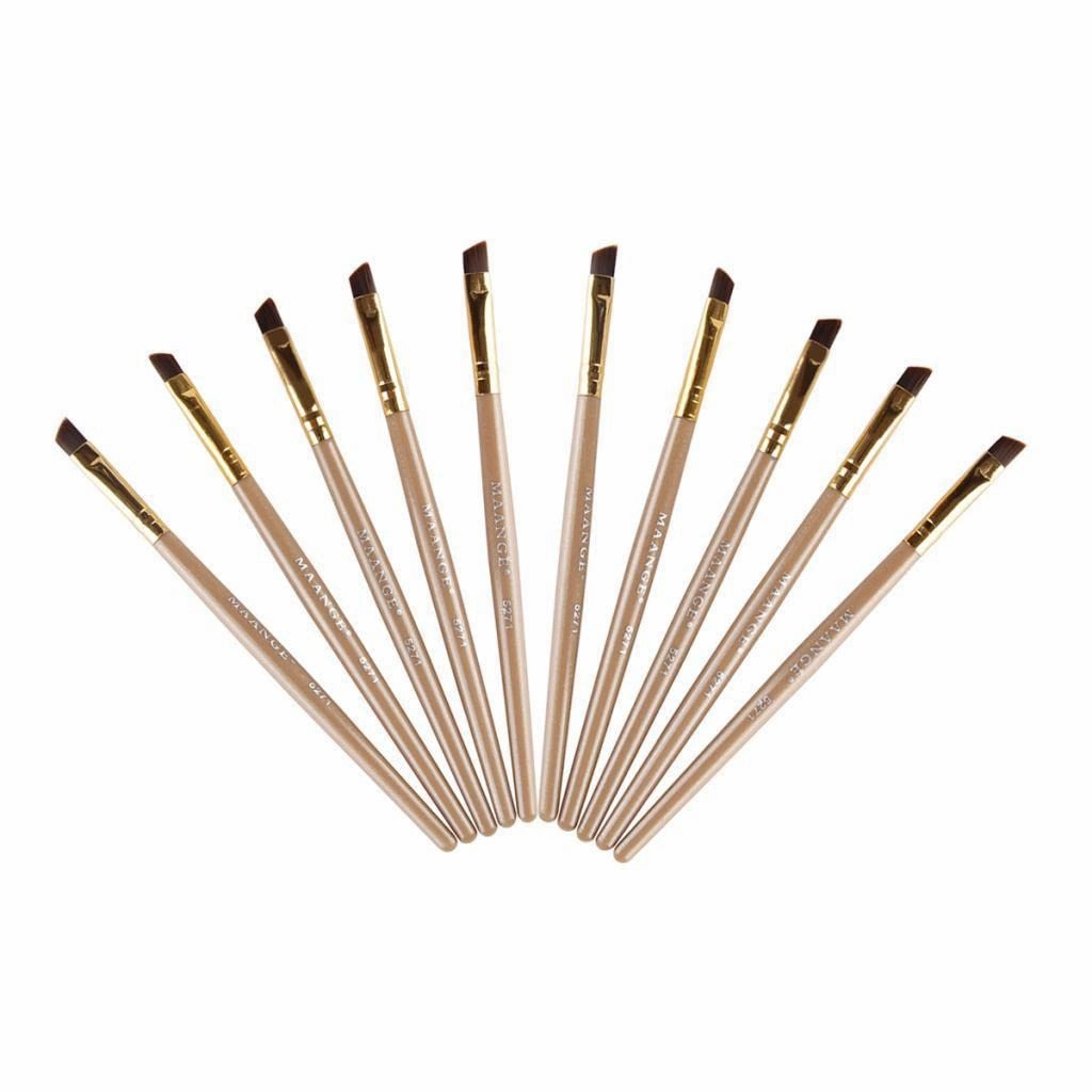 barenx 10 Packs Eyebrow Brush Precision Brow Definer Shader Beauty Cosmetic Tools