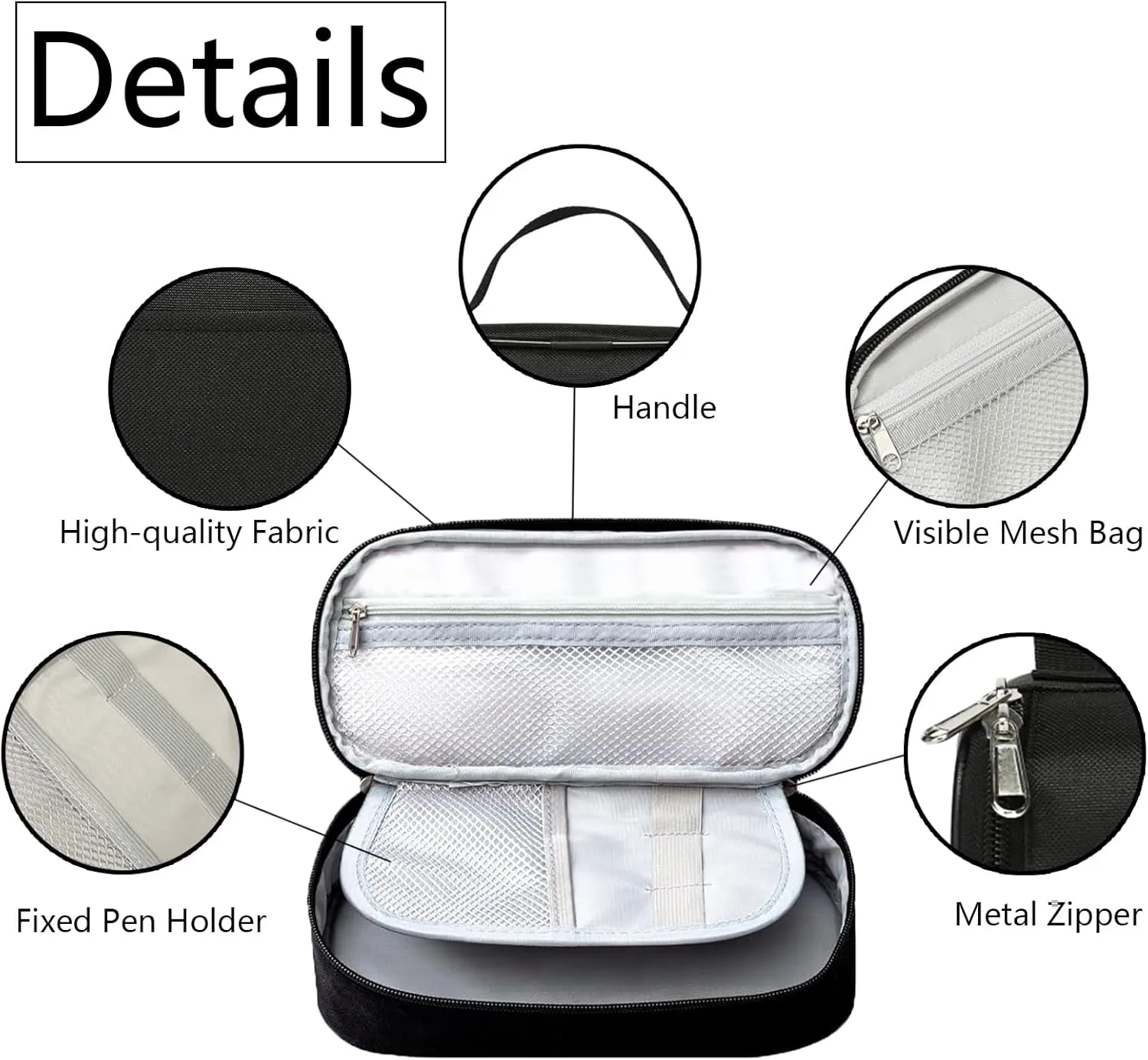Basketball Pen Holder Large Capacity Pen Bag With Compartment Zipper Pouch For Women Men