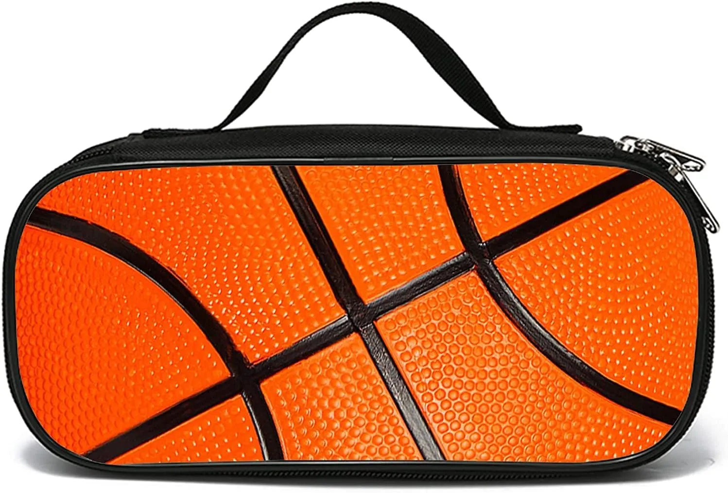 Basketball Pen Holder Large Capacity Pen Bag With Compartment Zipper Pouch For Women Men