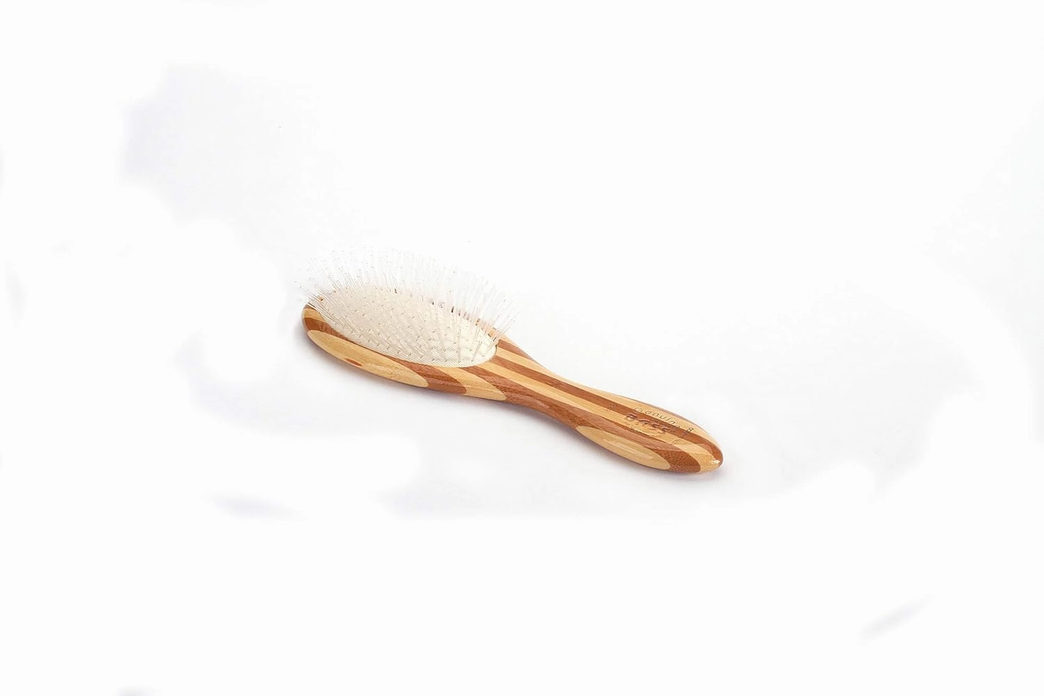 Bass Brushes | Ultra Flex Detangling Hair Brush | Style & Detangle Hair Brush | 100% Ultra Flex Nylon Pin | Pure Bamboo Handle | Medium Oval | Striped Finish | Model 828 - SB