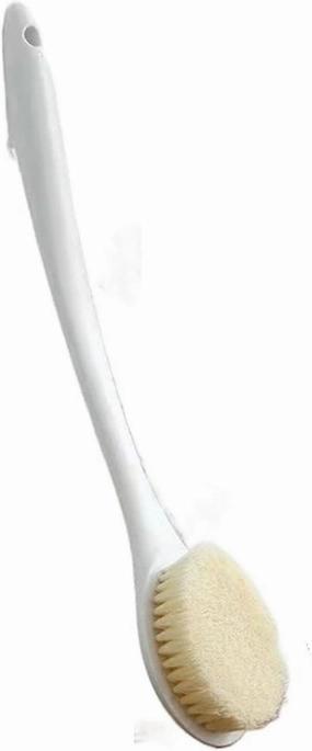 Bath Body Brushes Bath Brush Body Exfoliating Scrubber Long Handle Body Back Massage Shower SPA Foam Bath Accessories Body Cleansing Brush(White)