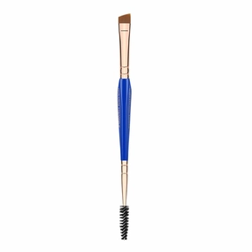 Bdellium Tools Professional Makeup Brush - Golden Triangle 736 Double-ended Angled Definer/Spoolie - With All-Vegan Synthetic Fibers, For Polished, Well-groomed Lashes and Brows (Blue, 1pc)