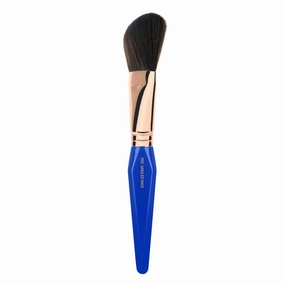 Bdellium Tools Professional Makeup Brush - Golden Triangle 990 Angled Face - With All Vegan and Soft Synthetic Fibers, For Whisking Powder and Brushing off Excess (Blue, 1pc)