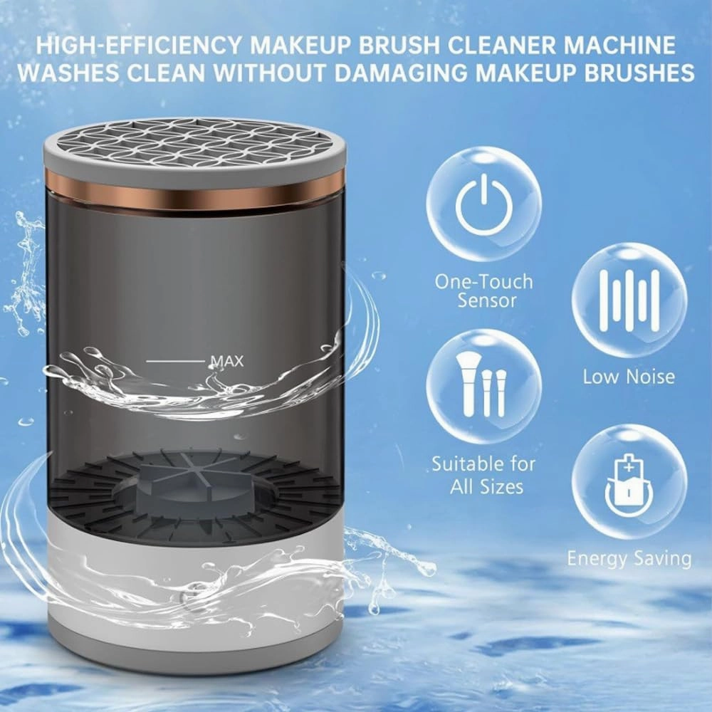 Beauty Swirl Cosmetic Brush Cleaner, 2025 New The Cozy Luna Brush Cleaner, Efficient Electric Makeup Brush Cleaner Machine, Automatic Makeup Brush Cleaner, Deep Spinning Cleaning (Black*1)