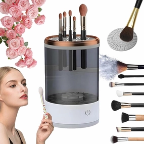 Beauty Swirl Cosmetic Brush Cleaner, 2025 New The Cozy Luna Brush Cleaner, Efficient Electric Makeup Brush Cleaner Machine, Automatic Makeup Brush Cleaner, Deep Spinning Cleaning (Black*1)