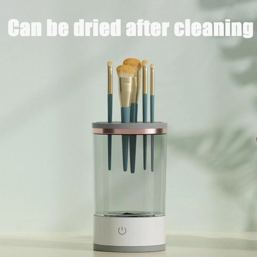 Beauty Swirl Cosmetic Brush Cleaner, The Cozy Luna Brush Cleaner, Spinning Cozy Luna Makeup Brush Cleaner Deep Cleaning, Electric Makeup Brush Cleaner Machine (White, Plug-in)