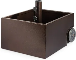 Best Choice Products 150lb Capacity Portable Steel Umbrella Base Stand for Outdoor, Patio, Garden, Market w/Fillable Planter, Drainage, 2 Adjustment Knobs, Handle, Wheels