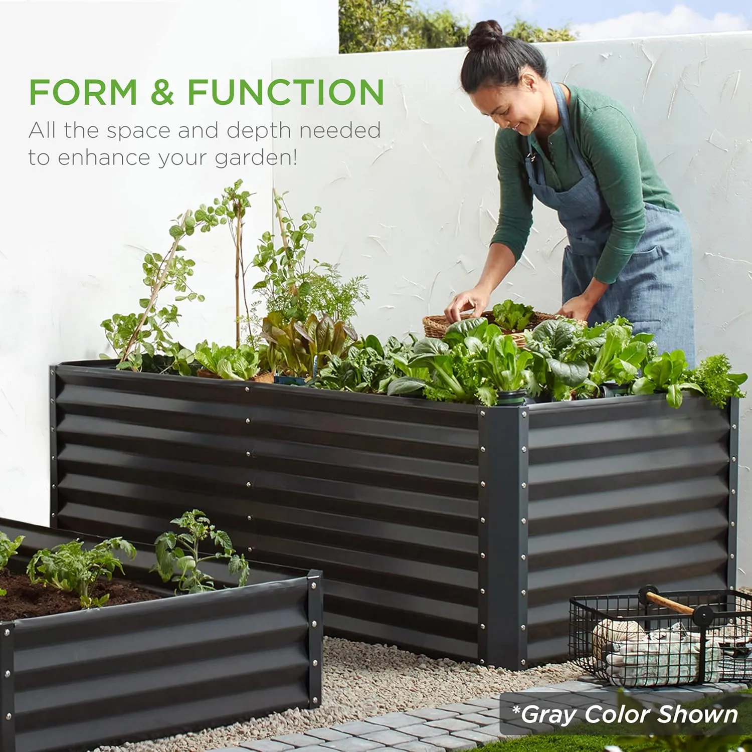 Best Choice Products 6x3x2ft Outdoor Metal Raised Garden Bed, Deep Root Box Planter for Vegetables, Flowers, Herbs, and Succulents w/ 269 Gallon Capacity - Black