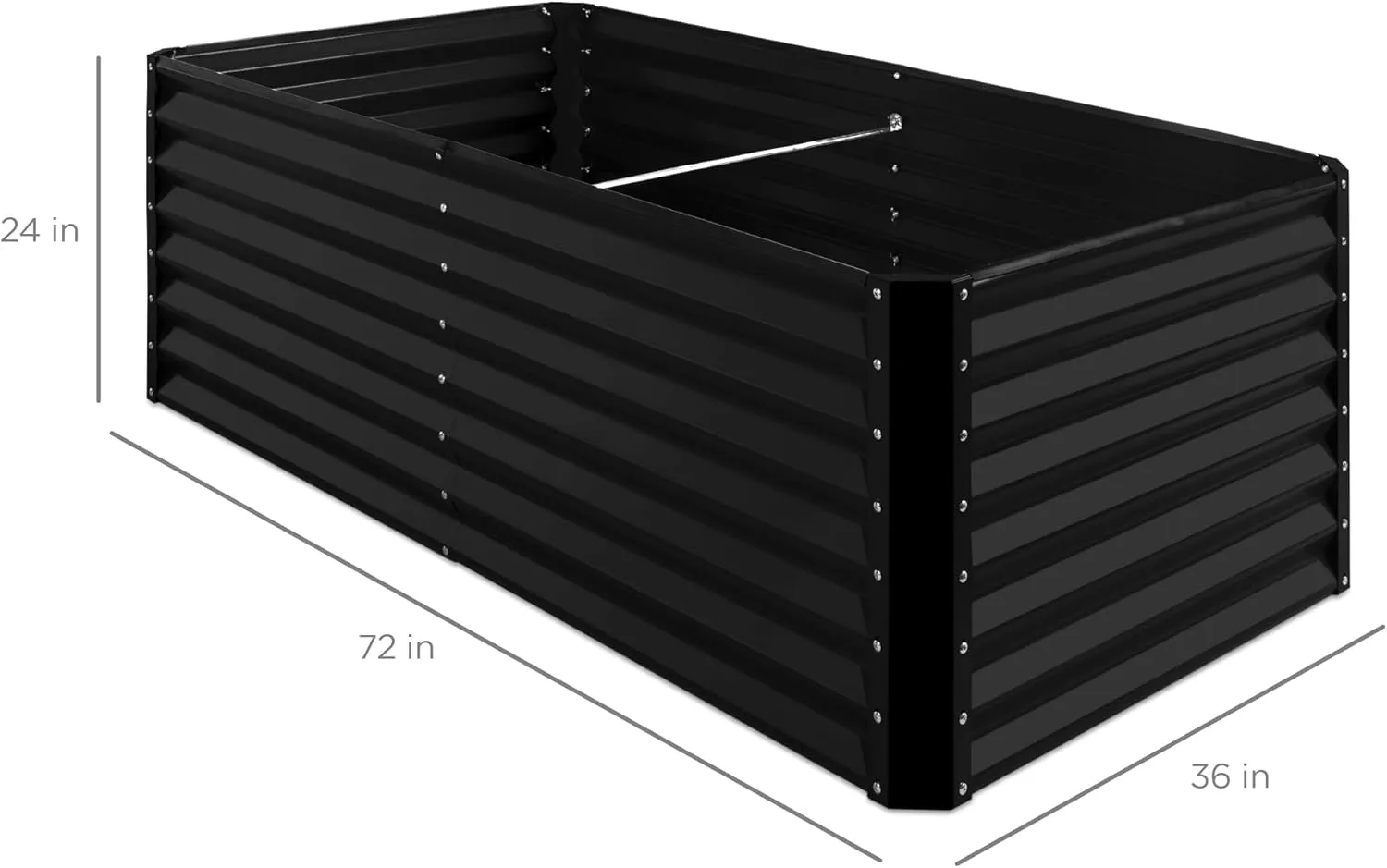 Best Choice Products 6x3x2ft Outdoor Metal Raised Garden Bed, Deep Root Box Planter for Vegetables, Flowers, Herbs, and Succulents w/ 269 Gallon Capacity - Black