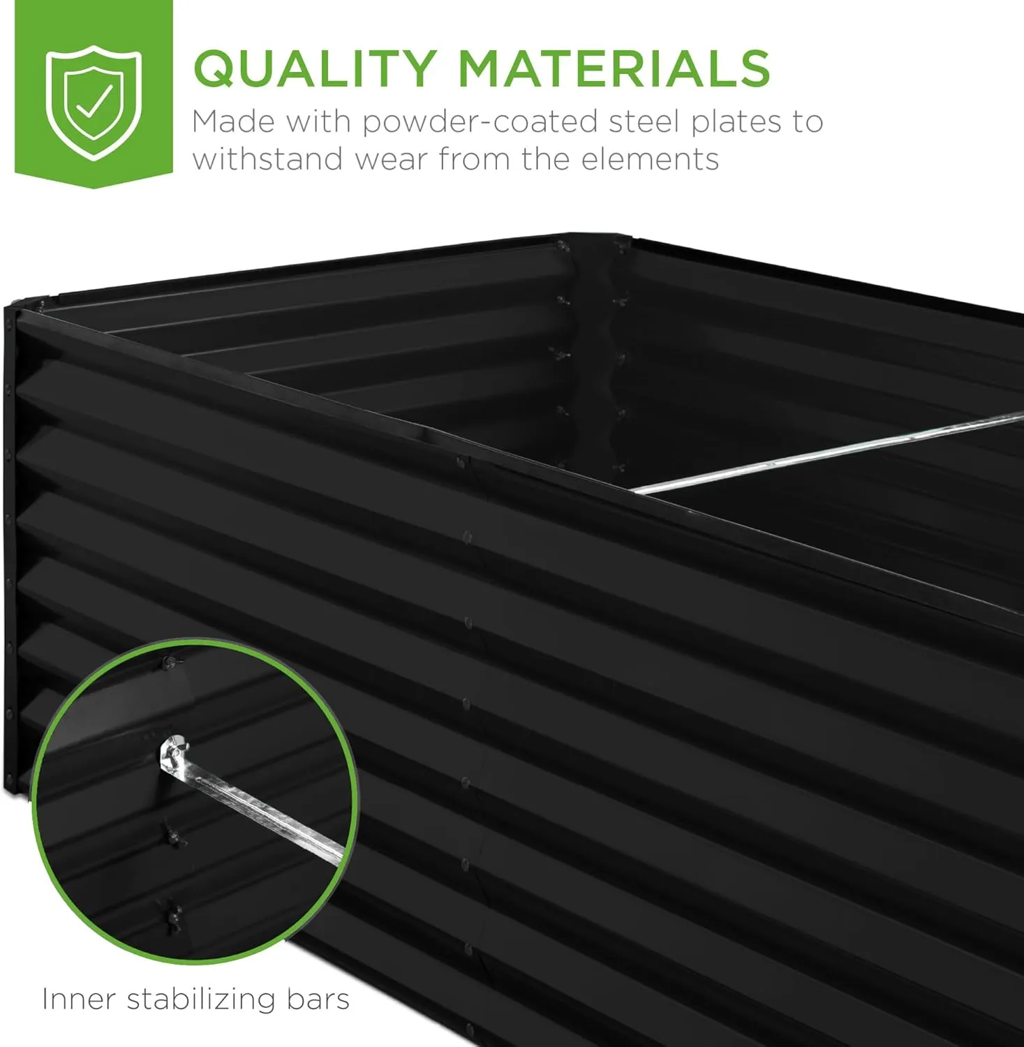 Best Choice Products 6x3x2ft Outdoor Metal Raised Garden Bed, Deep Root Box Planter for Vegetables, Flowers, Herbs, and Succulents w/ 269 Gallon Capacity - Black