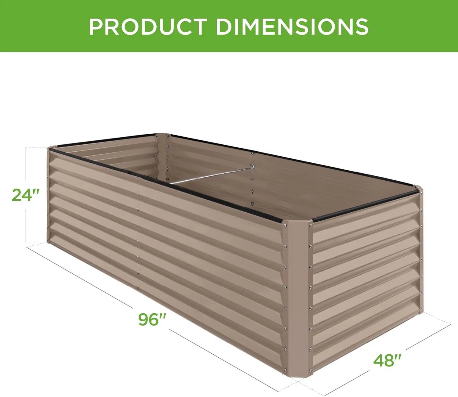 Best Choice Products 8x4x2ft Outdoor Metal Raised Garden Bed, Deep Root Planter Box for Vegetables, Flowers, Herbs, and Succulents w/ 478 Gallon Capacity - Taupe