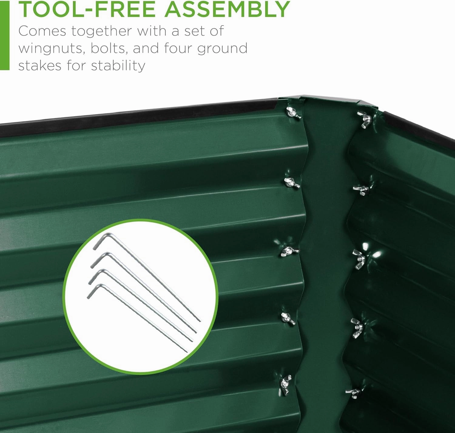 Best Choice Products 6x3x2ft Outdoor Metal Raised Garden Bed, Deep Root Box Planter for Vegetables, Flowers, Herbs, and Succulents w/ 269 Gallon Capacity - Dark Green