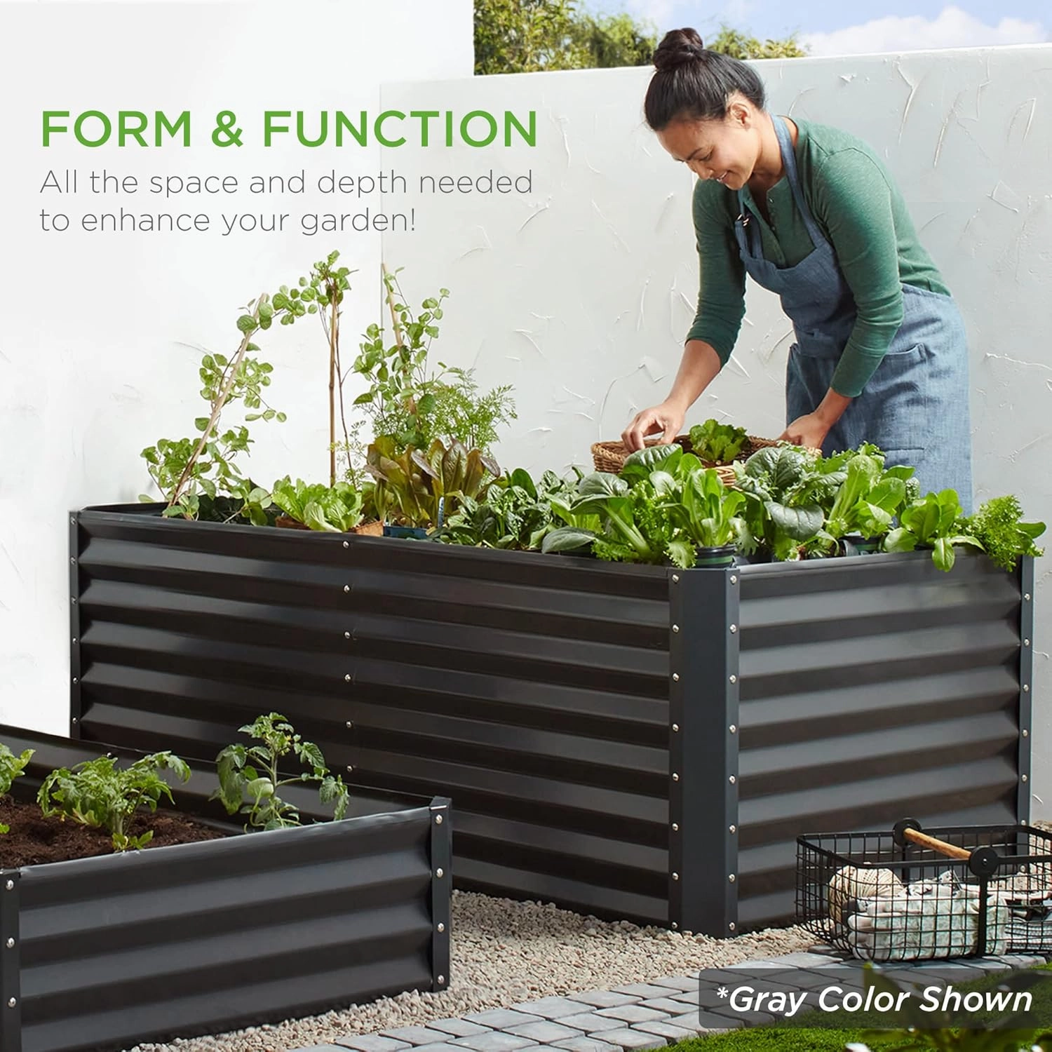Best Choice Products 6x3x2ft Outdoor Metal Raised Garden Bed, Deep Root Box Planter for Vegetables, Flowers, Herbs, and Succulents w/ 269 Gallon Capacity - Dark Green