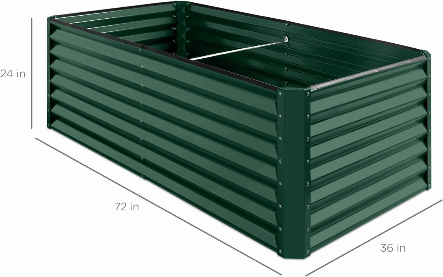 Best Choice Products 6x3x2ft Outdoor Metal Raised Garden Bed, Deep Root Box Planter for Vegetables, Flowers, Herbs, and Succulents w/ 269 Gallon Capacity - Dark Green
