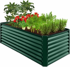 Best Choice Products 6x3x2ft Outdoor Metal Raised Garden Bed, Deep Root Box Planter for Vegetables, Flowers, Herbs, and Succulents w/ 269 Gallon Capacity - Dark Green
