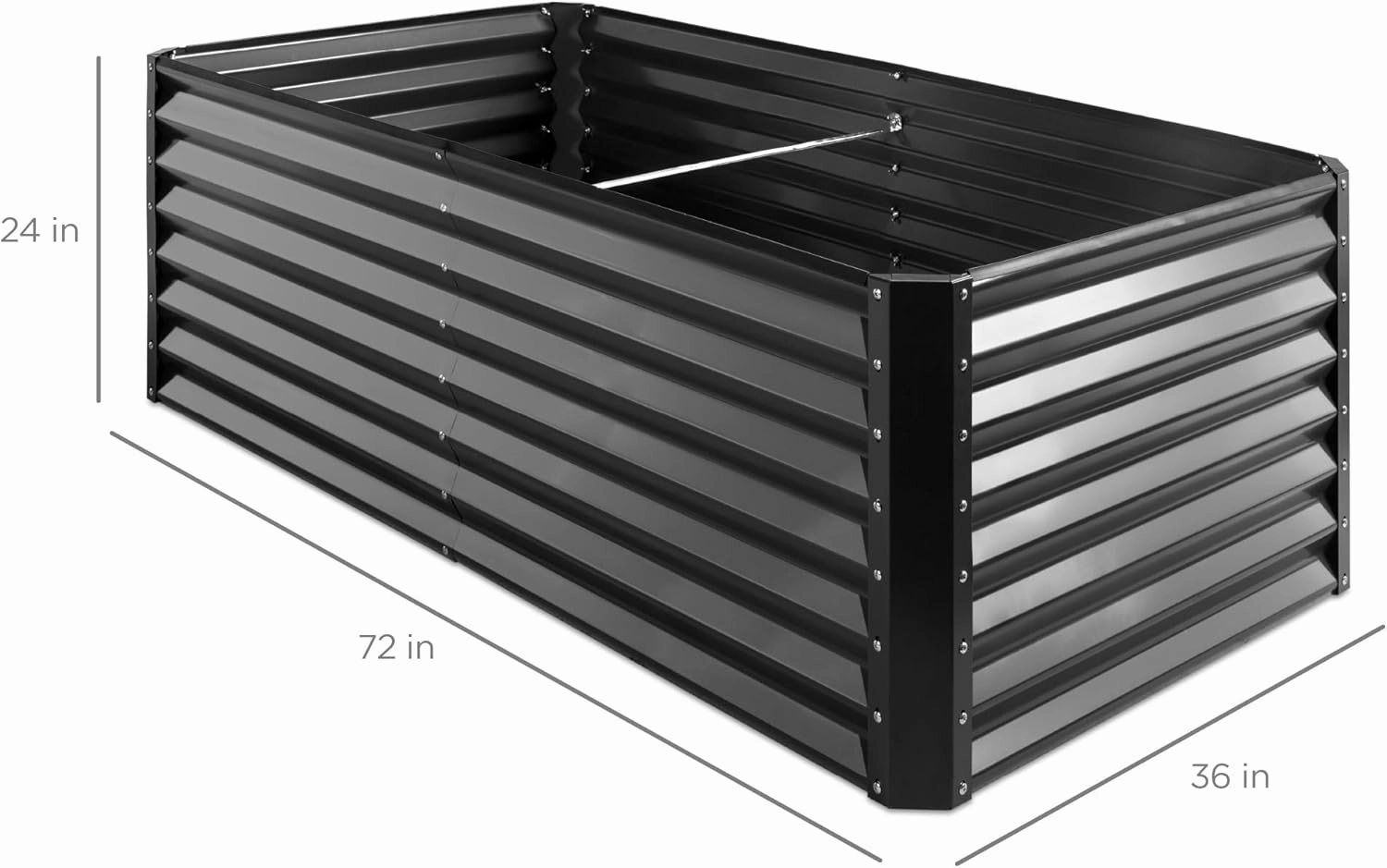 Best Choice Products 6x3x2ft Outdoor Metal Raised Garden Bed, Deep Root Box Planter for Vegetables, Flowers, Herbs, and Succulents w/ 269 Gallon Capacity - Gray