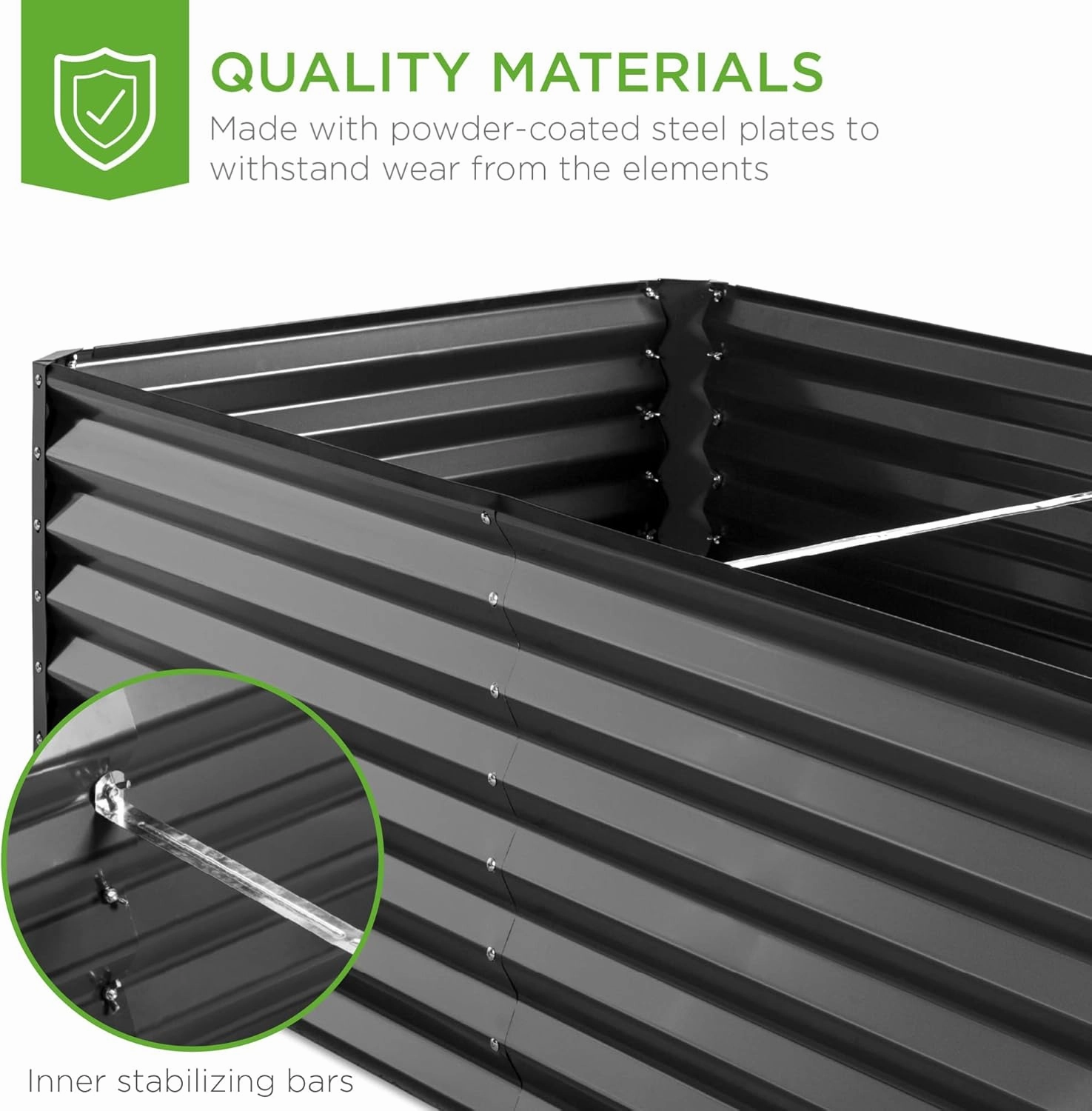 Best Choice Products 6x3x2ft Outdoor Metal Raised Garden Bed, Deep Root Box Planter for Vegetables, Flowers, Herbs, and Succulents w/ 269 Gallon Capacity - Gray