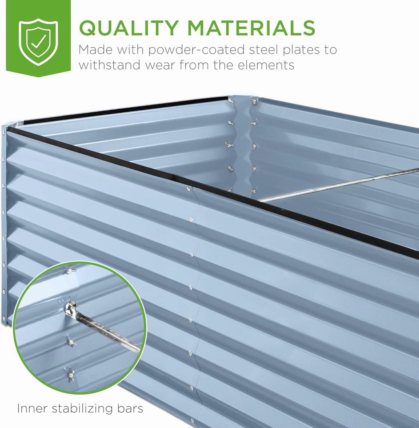 Best Choice Products 6x3x2ft Outdoor Metal Raised Garden Bed, Deep Root Box Planter for Vegetables, Flowers, Herbs, and Succulents w/ 269 Gallon Capacity - Mist Blue