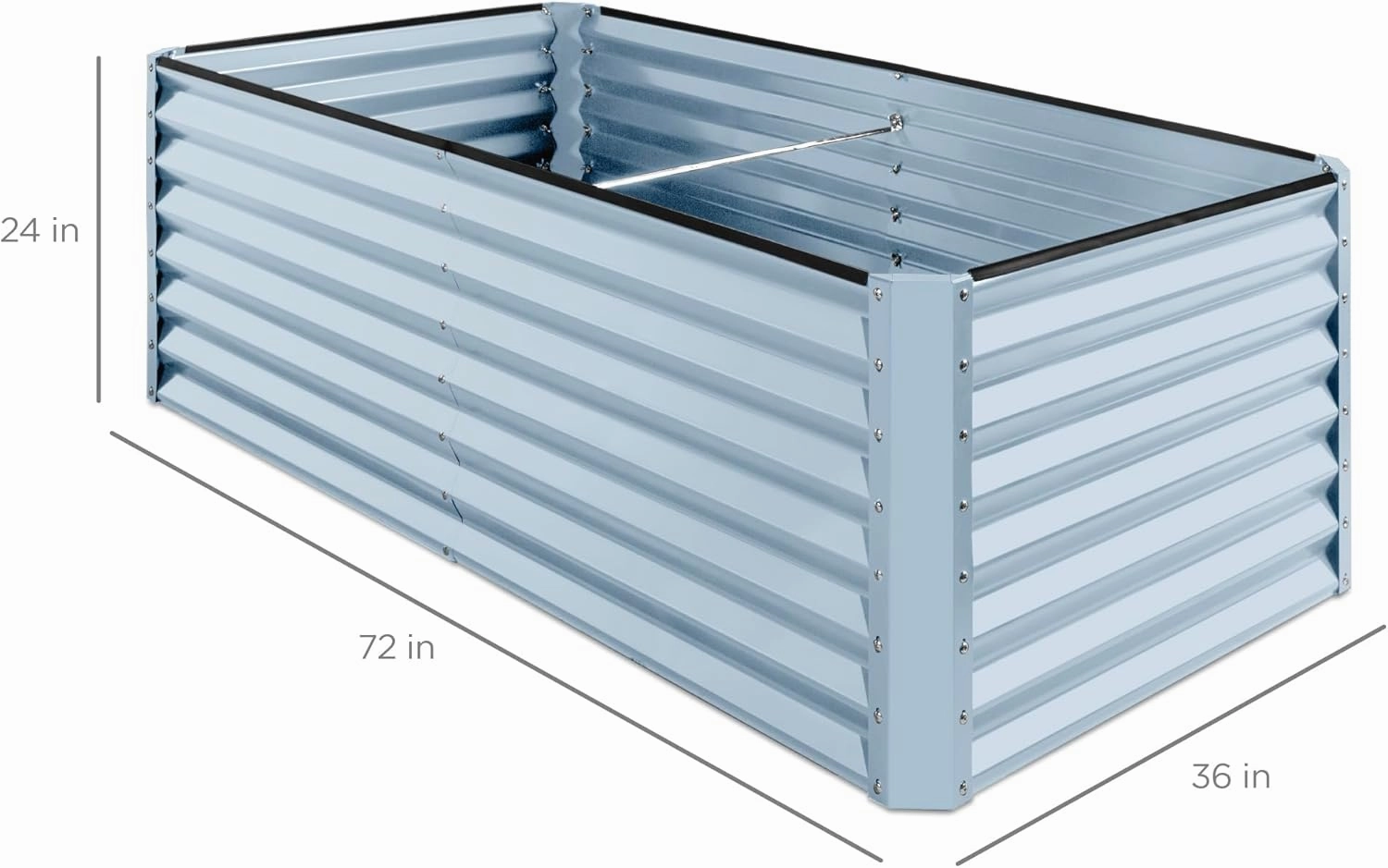 Best Choice Products 6x3x2ft Outdoor Metal Raised Garden Bed, Deep Root Box Planter for Vegetables, Flowers, Herbs, and Succulents w/ 269 Gallon Capacity - Mist Blue