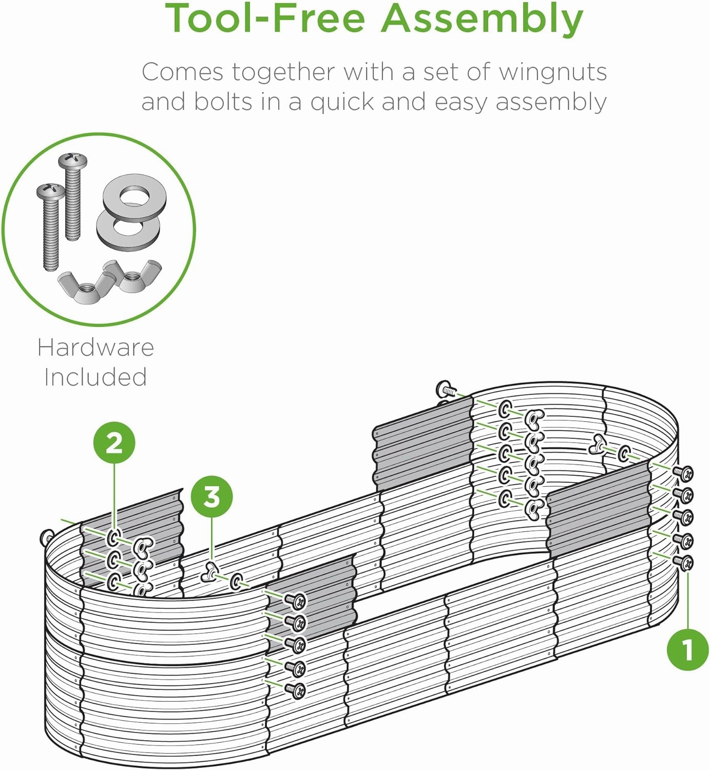 Best Choice Products 8x2x2ft Metal Raised Garden Bed, Oval Outdoor Deep Root Planter Box for Vegetables, Herbs w/ 4 Support Bars, 215 Gal Capacity - Dark Green