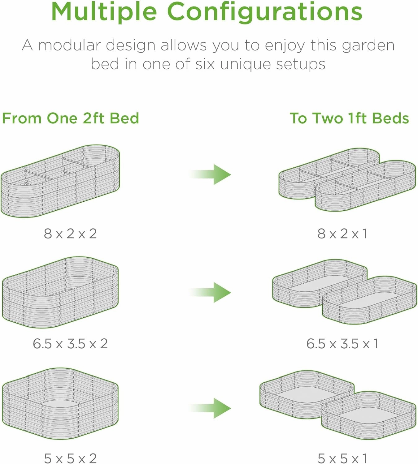 Best Choice Products 8x2x2ft Metal Raised Garden Bed, Oval Outdoor Deep Root Planter Box for Vegetables, Herbs w/ 4 Support Bars, 215 Gal Capacity - Dark Green