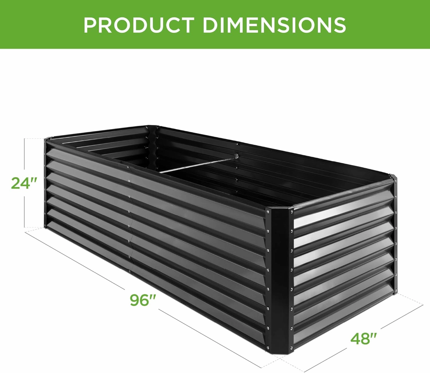 Best Choice Products 8x4x2ft Outdoor Metal Raised Garden Bed, Deep Root Planter Box for Vegetables, Flowers, Herbs, and Succulents w/ 478 Gallon Capacity - Gray