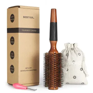 BESTOOL Round Brush for Drying, Boar Bristle Round Hair Brush, Large Round Style Brush for Women and Men, Smoothing, Curling, Adding Shine (2.5 Inch)