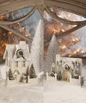 Bethany Lowe Ivory Cottage Medium Assortment of 2