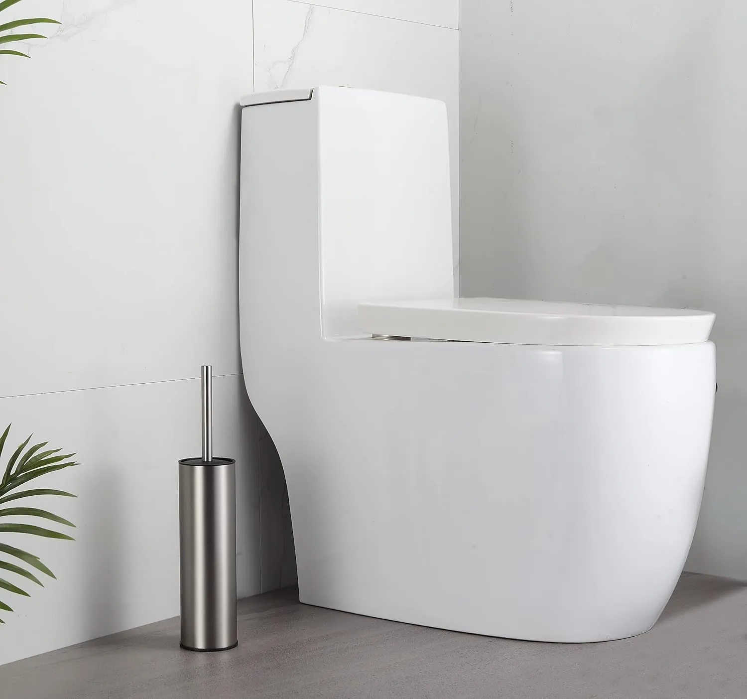 BGL Toilet Brush and Holder,Stainless Steel Toilet Brushes for Bathroom with Holder, Toilet Bowl Brush and HolderBrushed Nickel