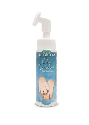 Bio-Groom Paw Wash & Scrubber Brush - No Rinse Dog & Pet Paw Cleaner, Safe for Cats & Dogs, Gently Cleans Dry & Sensitive Feet, Waterless Application, Natural Rich Foam, Made in USA - 8 fl oz