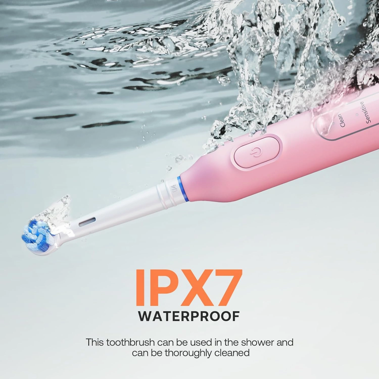 Bitvae Rotating Electric Toothbrush 2 Packs for Adults and Kids, 8 Brush Heads 60-Day Battery Life, 5 Modes Power Toothbrush with 2-Minute Smart Timer, Black & Pink, R1