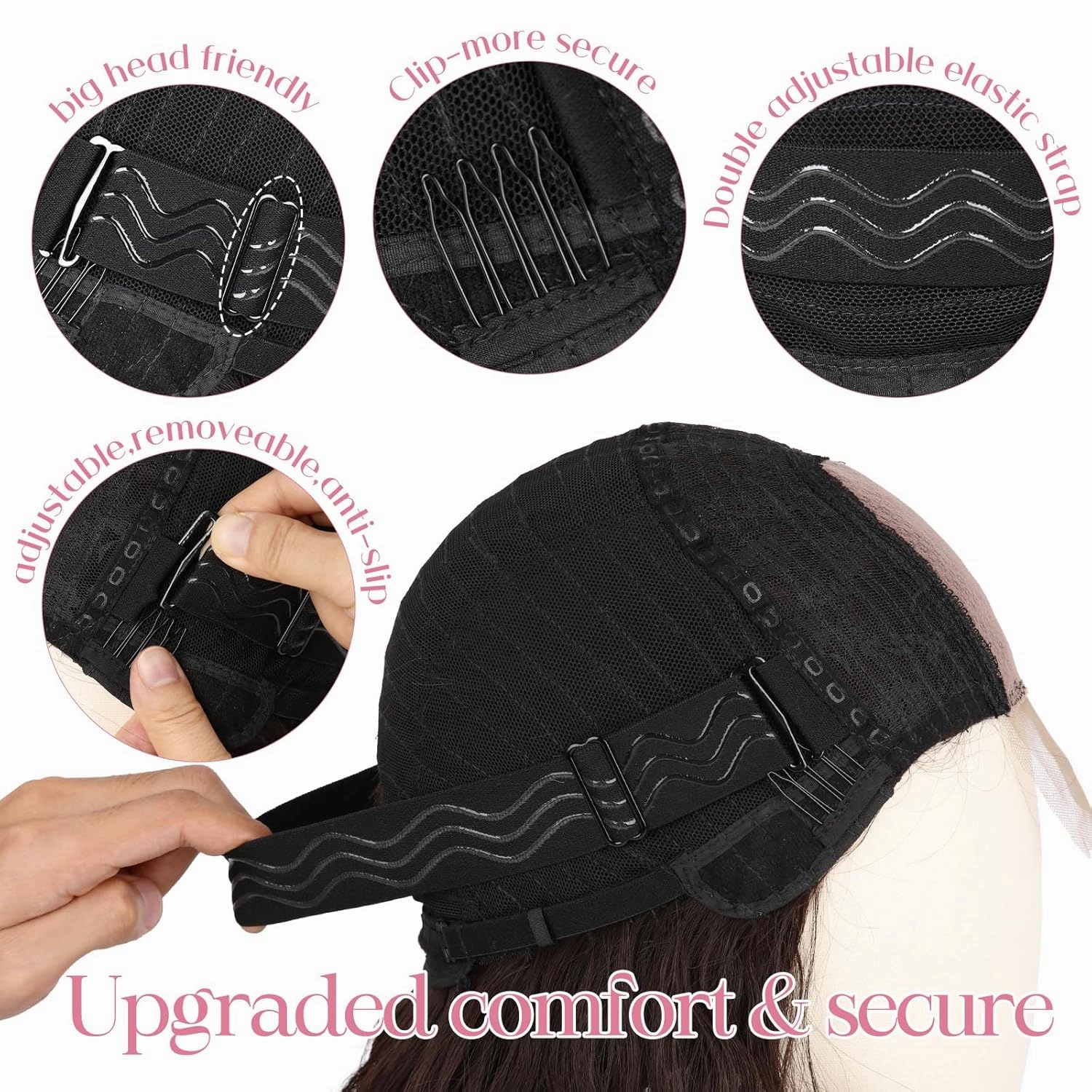 Black Wavy Wig for Women - 16 inch Medium Length, Heat Resistant Synthetic Hair, Middle Part, Natural Look for Daily Use, Party & Halloween