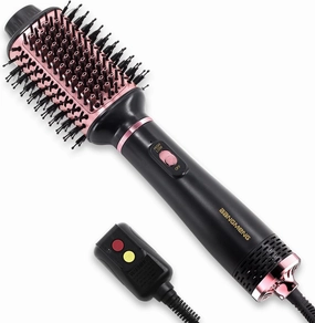 Blow Dryer Brush, 4 in 1 Hair Dryer Styler for Medium Long Hair, 2.5 Inch Oval Ceramic Barrel One Step Hot Air Brush for Blow Drying Straightening Volumizing, Less Frizz, More Shine