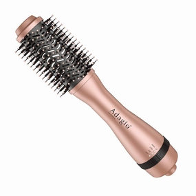 Blowout Brush: 2-in-1 Hot Air Brush Styler and Dryer - Negative Ion Round Brush - Hair Dryer Brush with Straightener Function - Hair Styling Tools for Women… (2-inch, Rose Gold)