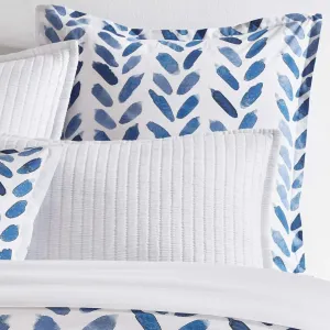 Blue Brush Duvet Sham, Standard Size, Blue/White Graphic Pattern