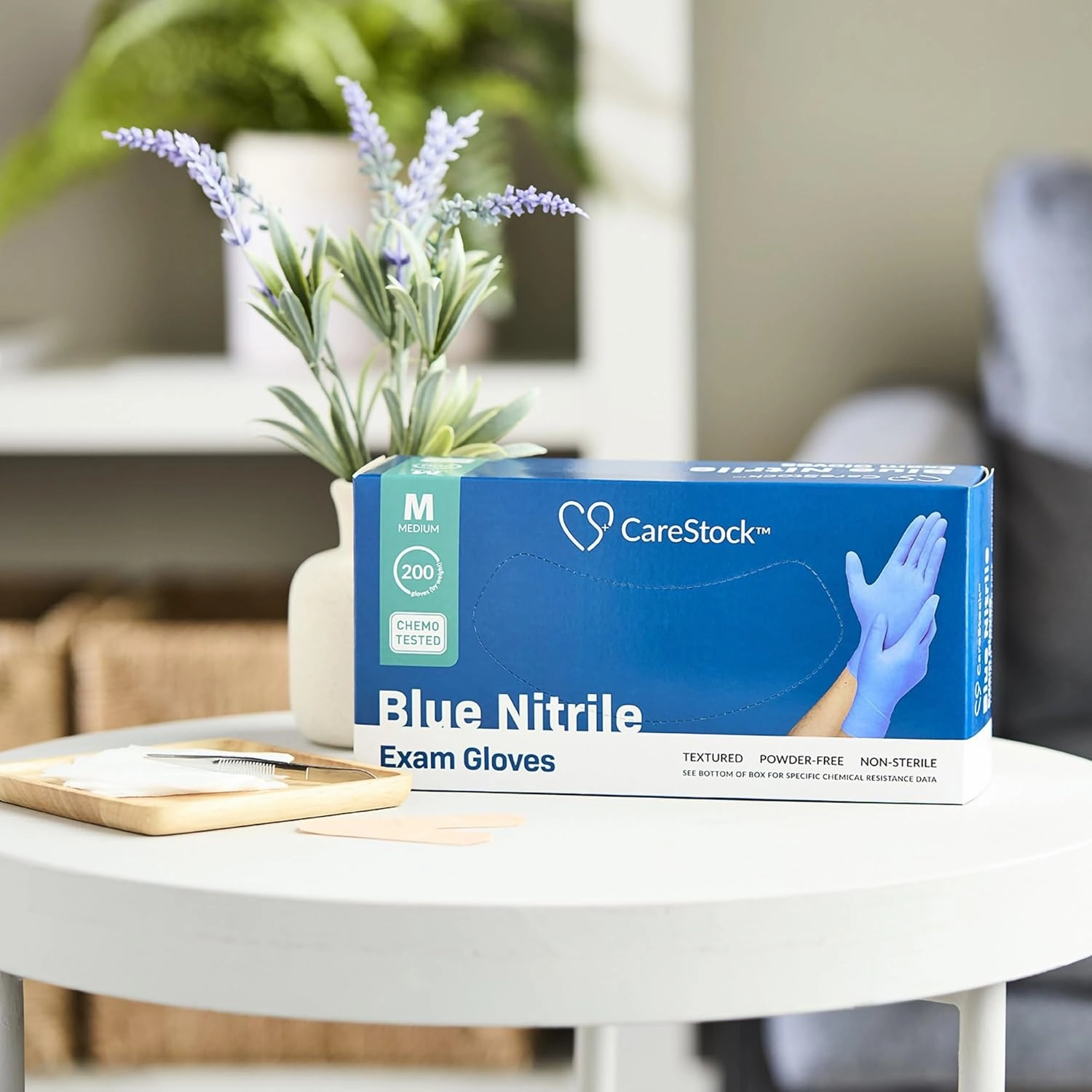 Blue Nitrile Exam Gloves [2000 Count] Disposable, Powder-Free, Latex-Free, Food Safe, Medical Grade, Chemical Resistant, Medium, 200 Count, 10 Boxes