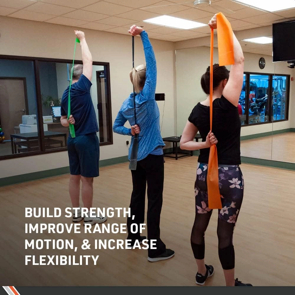 Body Sport Exercise Band, 25 yd. x 4 in. Roll, Medium Resistance - Home & Gym Fitness Equipment for Stretching, Strength Training & Physical Therapy (Orange)