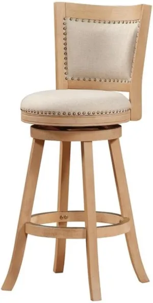 Boraam Melrose Bar Height Stool, 29-Inch, Driftwood Crème Wire-Brush and Ivory