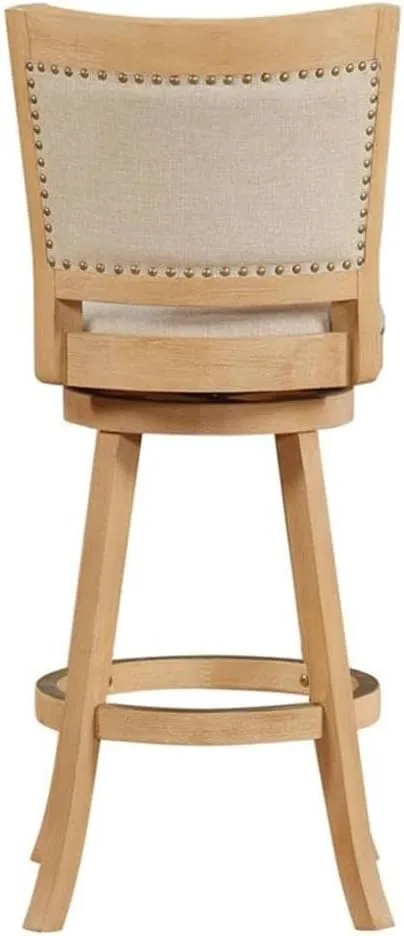 Boraam Melrose Bar Height Stool, 29-Inch, Driftwood Crème Wire-Brush and Ivory