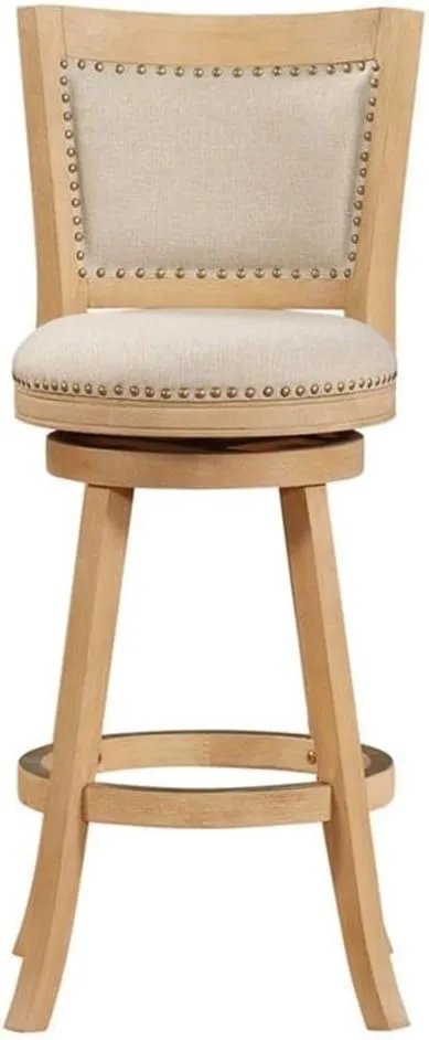 Boraam Melrose Bar Height Stool, 29-Inch, Driftwood Crème Wire-Brush and Ivory