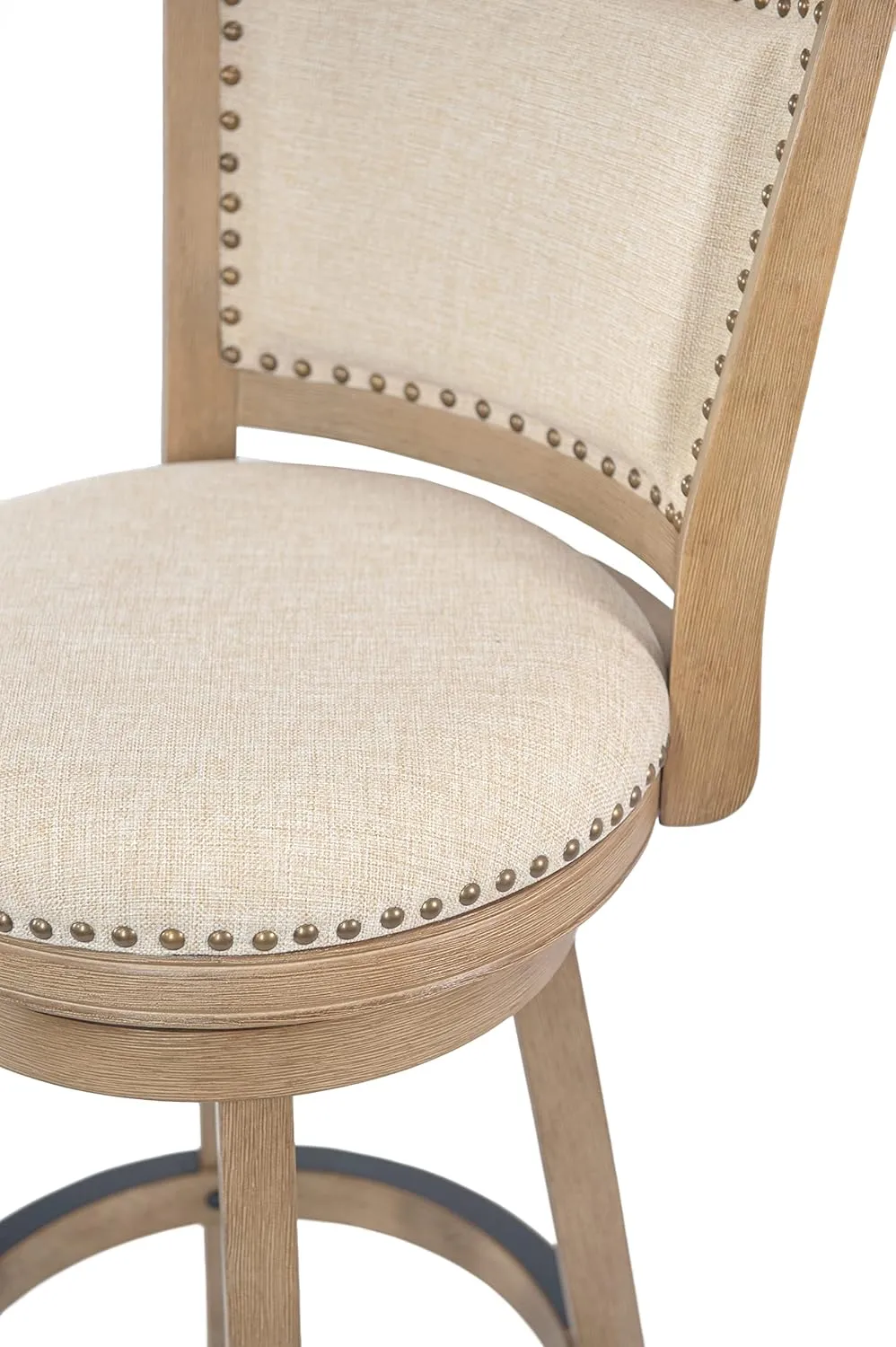 Boraam Melrose Barstool, 1 Pack, 29-Inch, 1-Pack, Driftwood Wire-Brush and Ivory