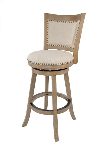 Boraam Melrose Barstool, 1 Pack, 29-Inch, 1-Pack, Driftwood Wire-Brush and Ivory