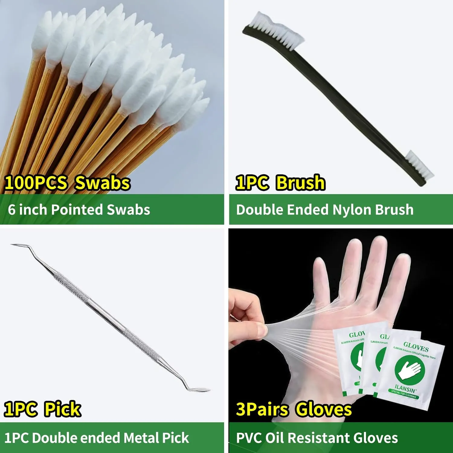 Bore Cleaner CLP Oil Needle Spray,Gun Cleaning Kit for 12Ga / 5.56 / 9mm Gun Cleaning Snake,Gun Cleaning Supplies with Gun Cleaning Patches,6'' Gun Cleaning Swabs, Gun Brushes, Cleaning Picks