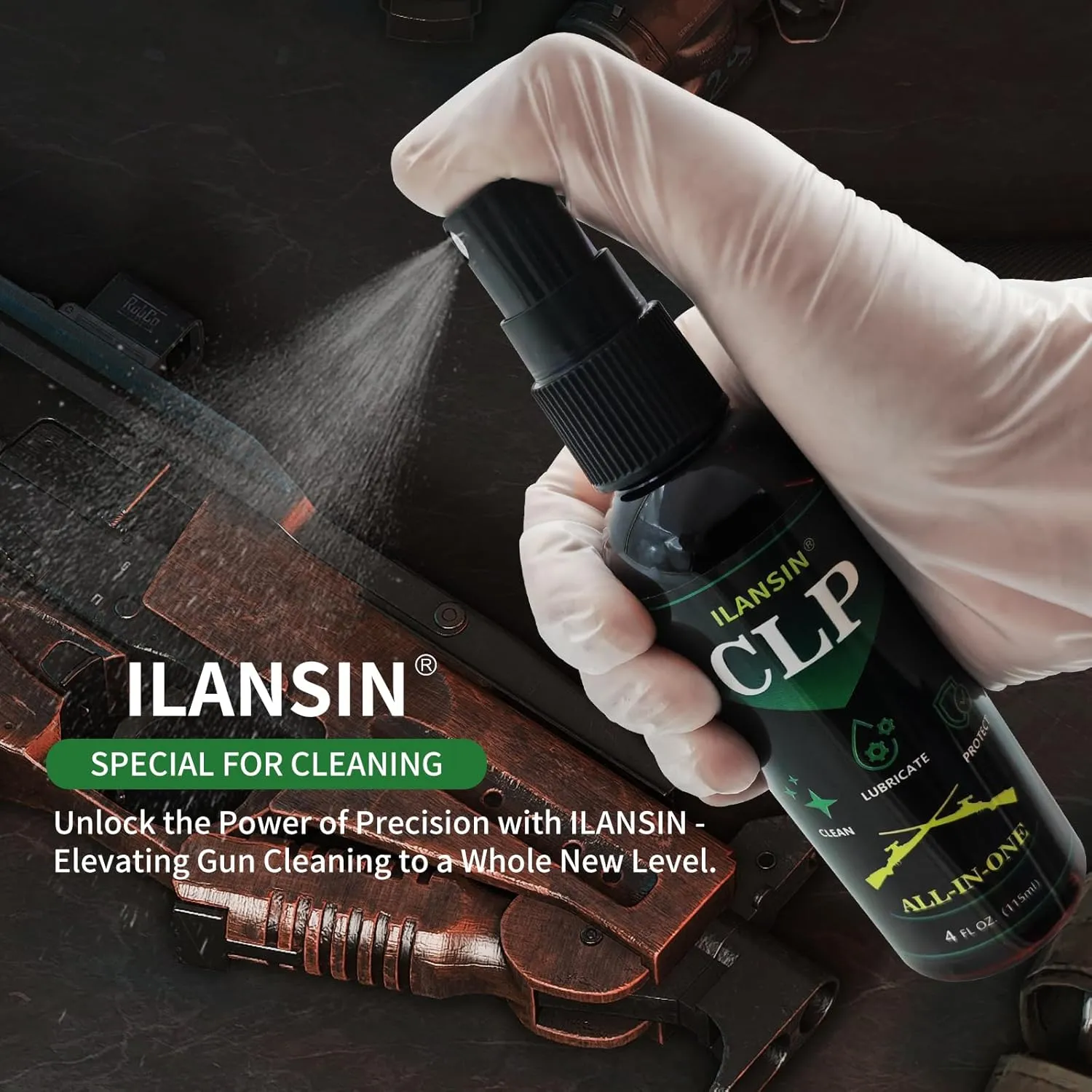 Bore Cleaner CLP Oil Needle Spray,Gun Cleaning Kit for 12Ga / 5.56 / 9mm Gun Cleaning Snake,Gun Cleaning Supplies with Gun Cleaning Patches,6'' Gun Cleaning Swabs, Gun Brushes, Cleaning Picks